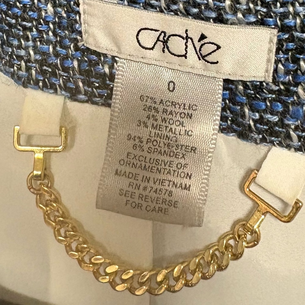Cache Blue Jacket Size 0 - Picture 5 of 6